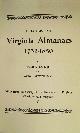  BEAR, JAMES A., JR., & MARY CAPERTON BEAR, A Checklist of Virginia Almanacs