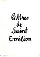  REMON, Jean-Pierre:, Lettres de Saint-Emilion.