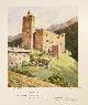  , Ruine de Gams Grisons. Aquarelle originale / Original Aquarell,