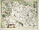  BLAEU, Wilhelm:, Franckenlandt Geographische Karte des XVII. Jhds. (ca. 1680)  Franconia vulgo Franckenlandt. Gravure de cuivre coloriée a la main d'époque. (ca. 1680) Excudit Guiljelmus Blaeu.