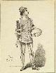  Reichlen, J., Joseph Reichlen, lithographie originale: Roma 1881. Tirage sur papier gris du Fascicule Chinoiseries Fribourgeoises, Croquis, 1886. Feuille 25x32.5 cm.