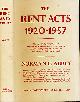  ABBEY, NORMAN C, The Rent Acts 1920 - 1957