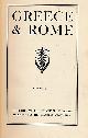  CLASSICAL ASSOCIATION, Greece and Rome. Volume 1. 1-3. October 1931- May 1932