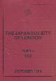  THE JAPAN SOCIETY, The Japan Society of London. Bulletin 102 October 1984