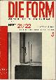  N//A., Die Form. Zeitschrift für gestaltende Arbeit. Vol. 5, 1930, Heft 21/22. (Kirchenbau)