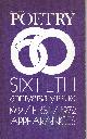  Auden, W. H.; Berryman, John; Bishop, Elizabeth; Crane, Hart; et al. Hine, Daryl; editor., Poetry. Sixtieth Anniversary Issue 1912-1972: First Appearances. (Volume CXXI, Number 1). October 1972. (Cover Title).