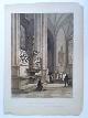  (Freiburg) - Abside de la Cathedrale de Fribourg, Chor der Cathedrale zu Freiburg (Chancel end of Freyburg Cathedral) - Colorierte Original-Lithographie von F. Stroobant