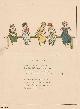  Kate Greenaway, Marigold Garden. At School, with rhyme. An original Kate Greenaway colour print, c.1885 from the work Marigold Garden, printed in colours by the expert printer Edmund Evans.