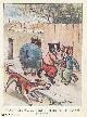  Louis Wain Illustrator, Louis Wain: Floss, Vic, and Tom encounter a dog - printed in 1907. An original coloured cat print by the foremost cat illustrator of the early 20th century.