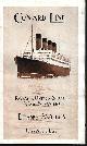  (EPHEMERA), Cunard Line; Royal & United States Mail Steamers; Europe America; Passenger List; Liverpool to New York, October 10th, 1914, with List of Second Cabin Passengers Per R.M. S. "Mauretania", Captain J.T. W. Charles and Staff-Captain J. Marshall