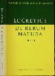 9780521291774 Carus, Titus Lucretius, De Rerum Natura: Book III.