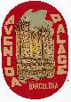  Advertisement, Vintage Luggage Label for Avenida Palace, Barcelona, Spain