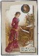  Christmas, Victorian Raphael Tuck Season's Greetings Card with Lovely Lady and Piano