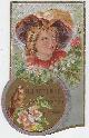  Advertisement, Large Die Cut Victorian Trade Card for H. O'neill with Lovely Girl with Flowers and Bird