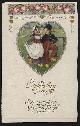  Postcard, Valentine Thoughts Postcard with Dutch Couple and Hearts