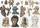 Advertisement, Lot of Nine Scrap Victorian Trade Cards Featuring Ladies