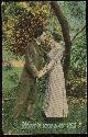  Postcard, Victorian Courting Couple Won't You Say Yes
