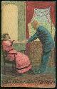 Postcard, Victorian Courting Couple Keep Your Fortune in Hand