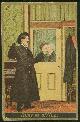  Postcard, Victorian Kissing Working Couple, Busy at Office