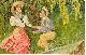 Postcard, Courting Couple on Riverbank