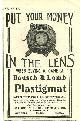  Advertisement, 1904 Cosmopolitan Magazine Ad for Bausch and Lomb Camera Lens