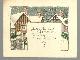  Christmas, Vintage Old Timey Merry Christmas Card with Snowy Town