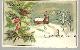  Advertisement, Victorian Card with Man Walking to Snowy Church