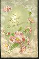  Postcard, Blessed and Peaceful Easter Postcard with Pink Flowers