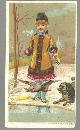  Advertisement, Victorian Trade Card with Lovely Girl Going Ice Skating