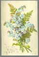  Christmas, Victorian Christmas Card with Blue Floral Bouquet