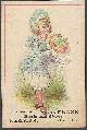  Advertisement, Victorian Trade Card for M.P. Frank Boots and Shoes with Girl and Bouquet