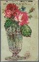  Advertisement, Victorian Trade Card for Drown and Bliss, Brooks' House Shoe Store with Roses