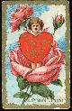  Postcard, Valentine Postcard Cupid Holding Heart to the One I Love Best