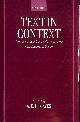 0198263910 MAYES, A. D. H. [EDITOR], Text in Context: Essays by Members of the Society for Old Testament Study