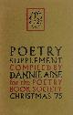  ABSE, DANNIE, Poetry Supplement Compiled By Dannie Abse for the Poetry Book Society Christmas '75