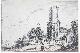 Velde, Jan van de II (c.1593-1641), Dilapidated church-tower surrounded by houses [Set title: Amenissimae aliquot regiunculae... (4th volume)]/Kerktoren met huizen.