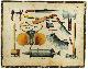  N.N. Wall picture, (SCHOOLPLAAT - SCHOOL POSTER / MAP - LEHRTAFEL) 19th century GEREEDSCHAPPEN VOOR SLAGER - SLAGERIJ - SLACHTEN - TOOLS FOR BUTCHER - BUTCHER - SLAUGHTER ( IIIb)