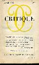  Collectif, Critique revue générale des publications françaises et étrangères n°154 mars 1960 - Le message poétique de Jorge Guillen face à la tradition symboliste française par Claude Vigée - die struktur der modernen lyrik Hugo Friedrich - Jorge Guillen Lobgesang