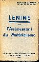  AEGERTER, Emmanuel., Lénine ou l'avènement du matérialisme.