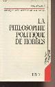 2701112087 Strauss Leo, La philosophie politique de Hobbes - "Littérature politique"