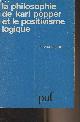 2870370016 Malherbe J.F., La philosophie de Karl Popper et le positivisme logique