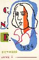  (SAND, George). Fernand LÉGER, Portrait in colors. 12.8 x 8.5 cm. 1954.