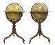  CARY, J. & W.|GLOBES, An exceptional matching pair of Regency period floor 18 globes, one terrestrial and one celestial,