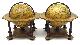 DOPPELMAYR, JOHANN GABRIEL|GLOBES, A pair of very handsome early 20 cm. (7,9 inch) Terrestrial and Celestial Globes.