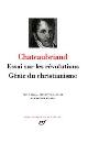 9782070108633 Francois Rene Chateaubriand 226806, Essai sur les révolutions. - Génie du Christianisme.