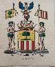  [Salis family crest], [Heraldic etching, colored] Coloured coat of arms of the Salis family, family crest, 1 p.