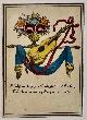  , Antique handcolored print, etching | A guitar with a motto, published ca. 1850, 1 p.