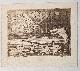  , Antique print etching ducks | Small etching of ducks in water with vulcano?, eenden in het water met vulkaan?, 1 p.