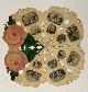  [Souvenir Rose of Paris], [Paper Art, Souvenir rose, Dresden, ca 1860] Souvenir-Roos van Paris, Parijs, lithography with 28 topographical illustrations, folded in the form of a rose. Total: 25 x 25 cm, folded about 12x6,5 cm. Published by J.C. Adler Hamburg, 1 p.