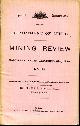  PASCOE, HON T.; Issued under the Authority of., Mining Review for the Half-Year Ended December 31st, 1920. No. 33. Department of Mines. South Australia.